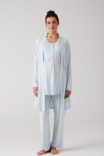 Merci Marya Dantelli Tasarım Sabahlıklı Lohusa Pijama Takımı 1016M