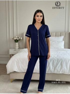 Effortt 3072L Önden Düğmeli Pijama Takımı