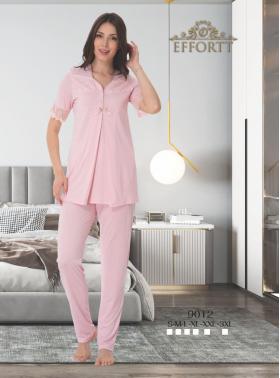 Effortt 9012  Dantel Detaylı Lohusa Pijama Takımı