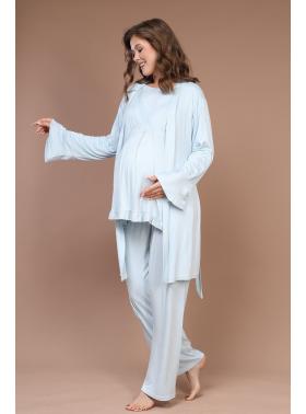 RİMEL Emzirme Detaylı Lohusa Pijama ve Sabahlık Takımı 625