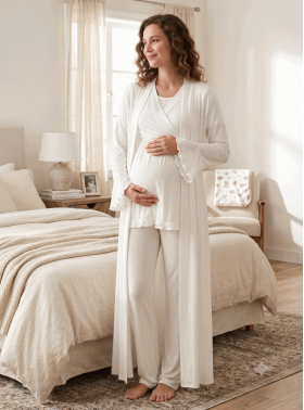 Effortt 3034E Sabahlıklı Hamile Lohusa Pijama Takımı