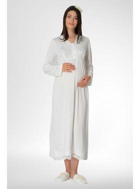 MECİT 1512 Ekru Hamile Lohusa Gecelik