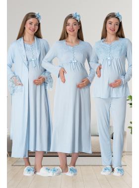 By Mecit 1924 Lohusa Pijama, Gecelik, Sabahlık Set