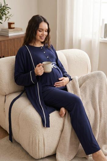 RİMEL Kısa Kollu Biyeli Lohusa Pijama ve Sabahlık Takımı 509 RİMEL Kısa Kollu Biyeli Lohusa Pijama ve Sabahlık Takımı 509