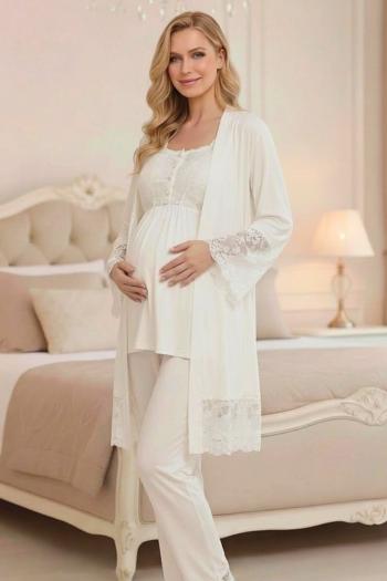 RİMEL Kısa Kollu Sabahlıklı Lohusa Pijama Takımı-2025 RİMEL Kısa Kollu Sabahlıklı Lohusa Pijama Takımı-2025