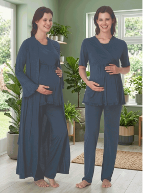 Effortt 3034-I Sabahlıklı Hamile Lohusa Pijama Takımı