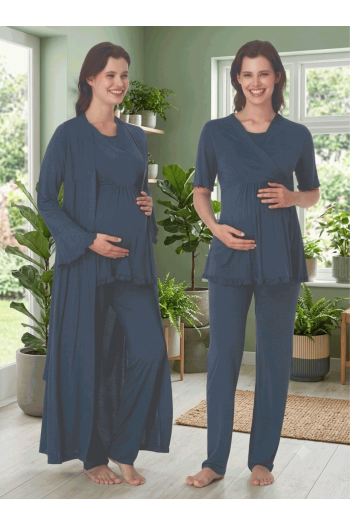 Effortt 3034-I Sabahlıklı Hamile Lohusa Pijama Takımı