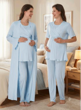 Effortt 3034M Sabahlıklı Hamile Lohusa Pijama Takımı