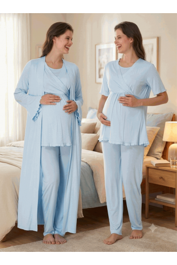 Effortt 3034M Sabahlıklı Hamile Lohusa Pijama Takımı