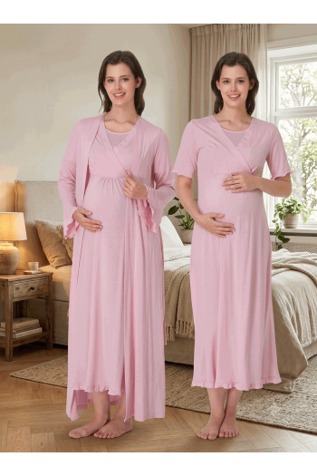 Effortt 3035P Sabahlıklı Lohusa Gecelik Takımı