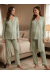 Effortt 5074 YEŞİL Sabahlıklı Hamile Lohusa Pijama Takımı