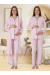 Effortt 5074 Pembe Düğmeli Sabahlıklı Lohusa Pijama Takımı