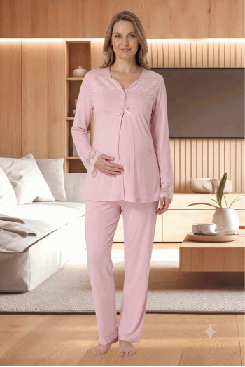 Effortt 4082 PUDRA Hamile Lohusa Pijama Takımı