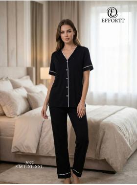 Effortt 3072S Önden Düğmeli Pijama Takımı