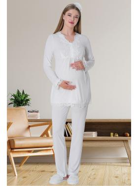 MECİT Ekru 1501 Hamile Lohusa Pijama Takımı