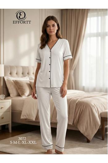 Effortt 3072E Önden Düğmeli Pijama Takımı