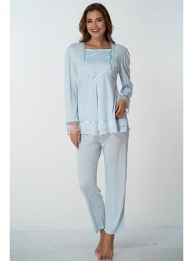 Effortt 2015 Mavi Hamile Lohusa Pijama Takımı