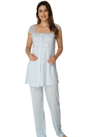Effortt 2303M MAVİ Lohusa Pijama Takım Effortt 2303M MAVİ Lohusa Pijama Takım