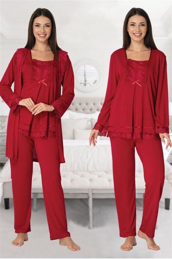 Effortt 3044 VİŞNE Lohusa Hamile Pijama Takım Sabahlık Effortt 3044 VİŞNE Lohusa Hamile Pijama Takım Sabahlık