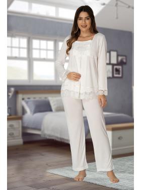 Effortt 3045E Ekru Lohusa Pijama Takımı