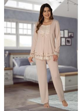 Effortt 3045SK Sütlü Kahve Lohusa Pijama Takımı