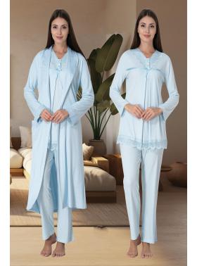 Effortt 4034 Dantelli Lohusa Pijama Takım Sabahlık