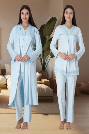 Effortt 4034 Dantelli Lohusa Pijama Takım Sabahlık Effortt 4034 Dantelli Lohusa Pijama Takım Sabahlık