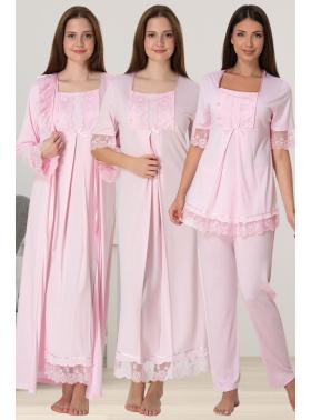 Effortt 6036 PEMBE Dantelli 4lü Hamile Lohusa Seti