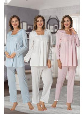 Effortt 7012 Dantelli Lohusa Pijama Takımı