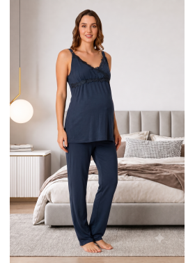 Effortt 9032 Lacivert Lohusa Pijama Takımı