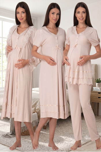 Effortt 8026 Bej Lohusa Hamile 4'lü Set Effortt 8026 Bej Lohusa Hamile 4'lü Set