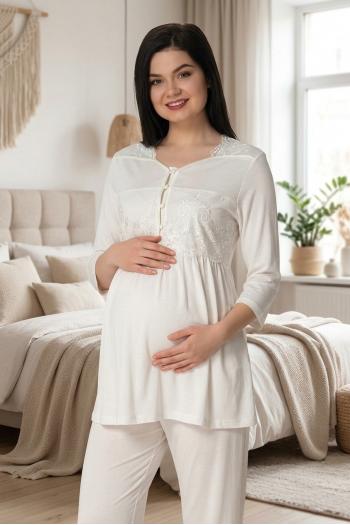 Effortt 3011E Ekru Lohusa Pijama Takım Effortt 3011E Ekru Lohusa Pijama Takım