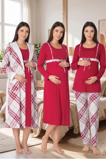 Effortt 8086 Vişne Lohusa Hamile Set Effortt 8086 Vişne Lohusa Hamile Set