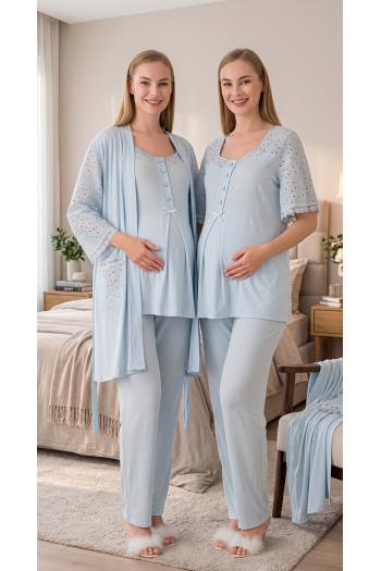 Lohusa Hamile Mavi Pijama Takımı Sabahlık 33006 Lohusa Hamile Mavi Pijama Takımı Sabahlık 33006