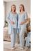 Lohusa Hamile Mavi Pijama Takımı Sabahlık 33006 Lohusa Hamile Mavi Pijama Takımı Sabahlık 33006