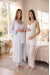 Effortt 9034 Mavi Çizgili Sabahlıklı Lohusa Pijama Takımı