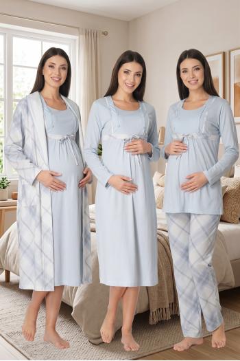 Effortt 8086 Mavi Lohusa Hamile Set