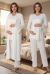 Effortt 7034 Uzun Sabahlıklı Dantelli Lohusa Pijama Takımı