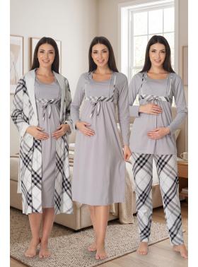 Effortt 8086 Gri Lohusa Hamile Set