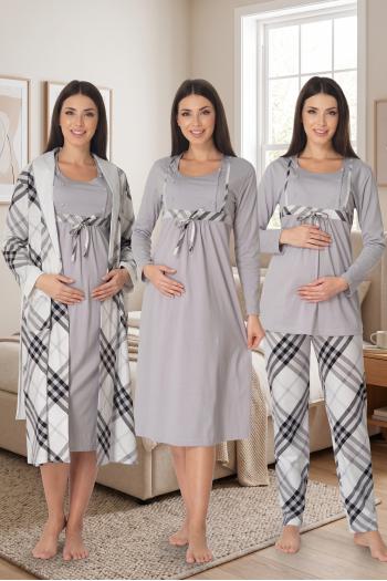 Effortt 8086 Gri Lohusa Hamile Set