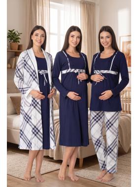 Effortt 8086 Lacivert Lohusa Hamile Set
