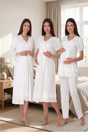 Effortt 8026 Ekru Lohusa Hamile 4'lü Set