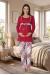 Effortt 8082 Vişne  Dantelli Lohusa Pijama Takım