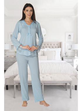 Effortt 2422 Mavi Lohusa Hamile Pijama Takım