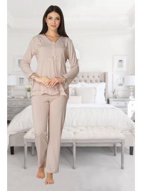 Effortt 2422 Bej Lohusa Hamile Pijama Takım