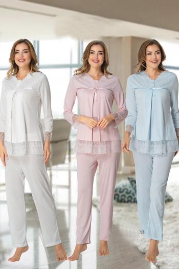 Effortt 7042 Dantel Detaylı Lohusa Pijama Takımı Effortt 7042 Dantel Detaylı Lohusa Pijama Takımı