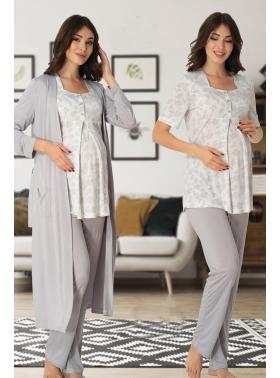 Effortt 8014G Lohusa Hamile Pijama Takım Sabahlık