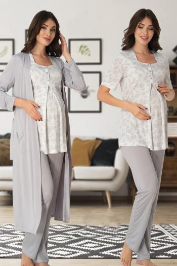 Effortt 8014G Lohusa Hamile Pijama Takım Sabahlık Effortt 8014G Lohusa Hamile Pijama Takım Sabahlık