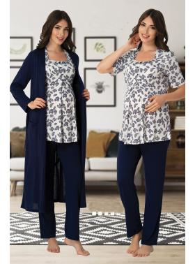 Effortt 8014L Lohusa Hamile Pijama Takım Sabahlık