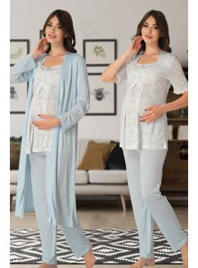 Effortt 8014M Lohusa Hamile Pijama Takım Sabahlık
